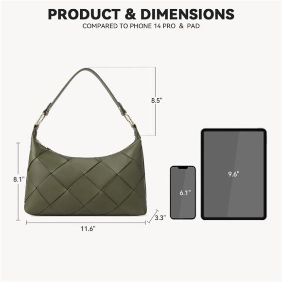 Woven Purses for Women Vegan Leather Hobo Bag Shoulder Handbags - Picture 5 of 6